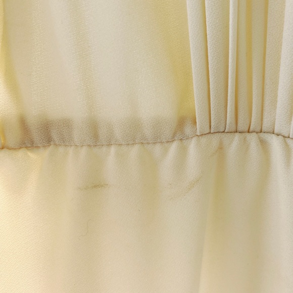 VINTAGE BEVERLY COLLECTION Cream Pleated Dress Polyester Size S - Picture 9 of 9